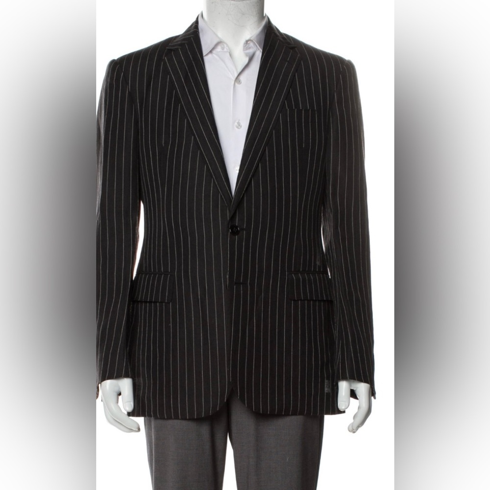 Black Pinstripe Men's Blazer by Ralph Lauren Purple Label